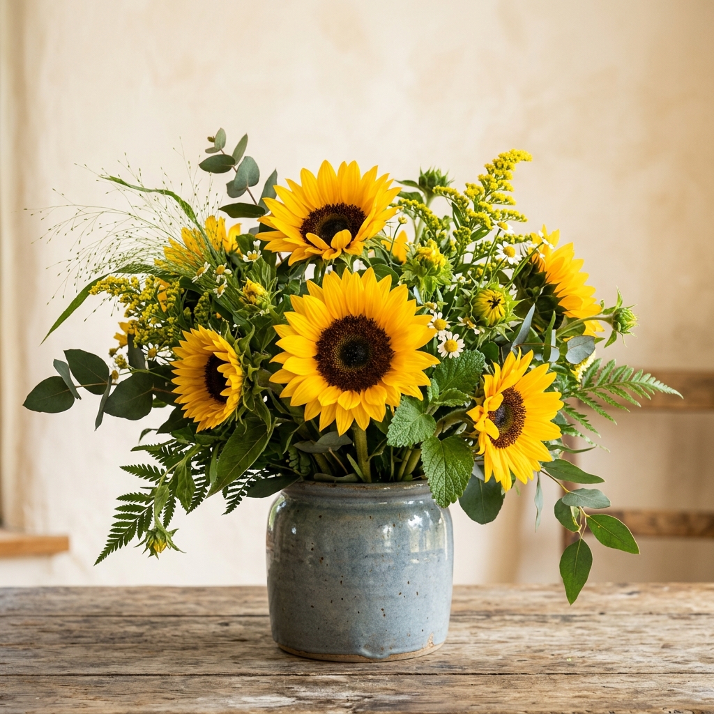 Summer Radiance - Golden sunflower arrangement